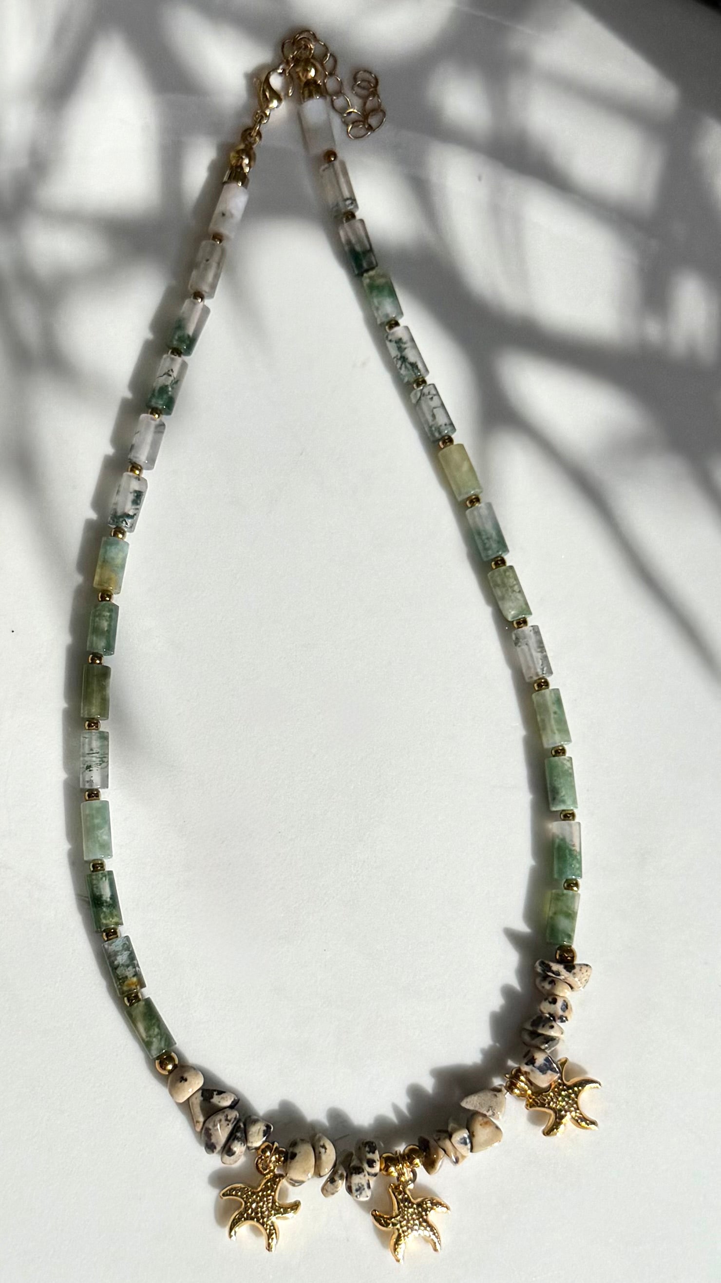 Collier Agate Mousse & Jaspe Dalmatien