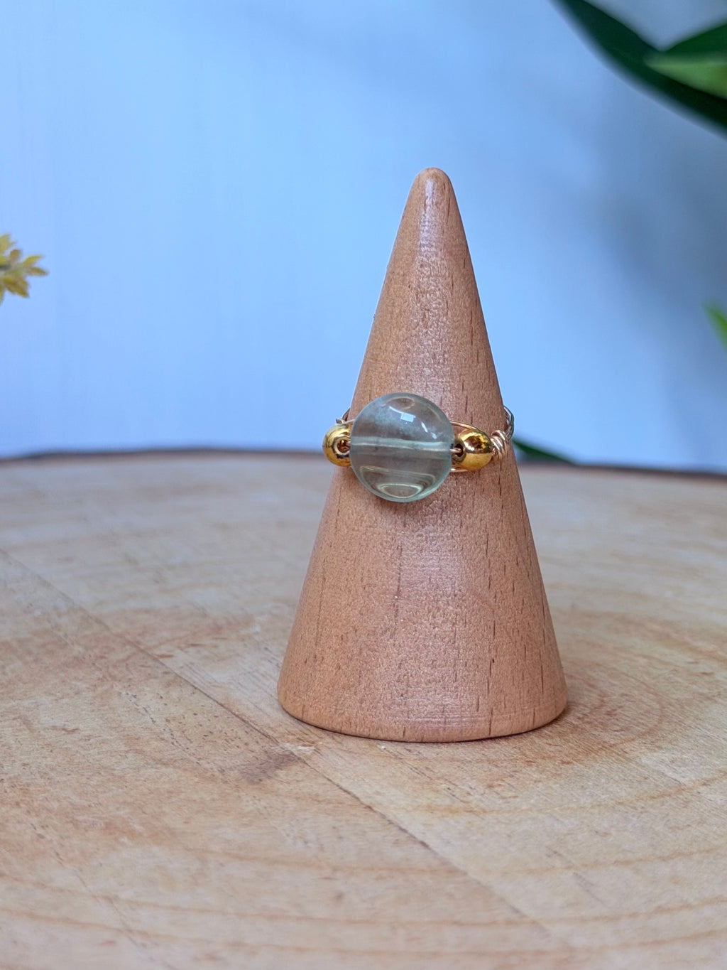 Bague Fluorite & Hématite Dorée