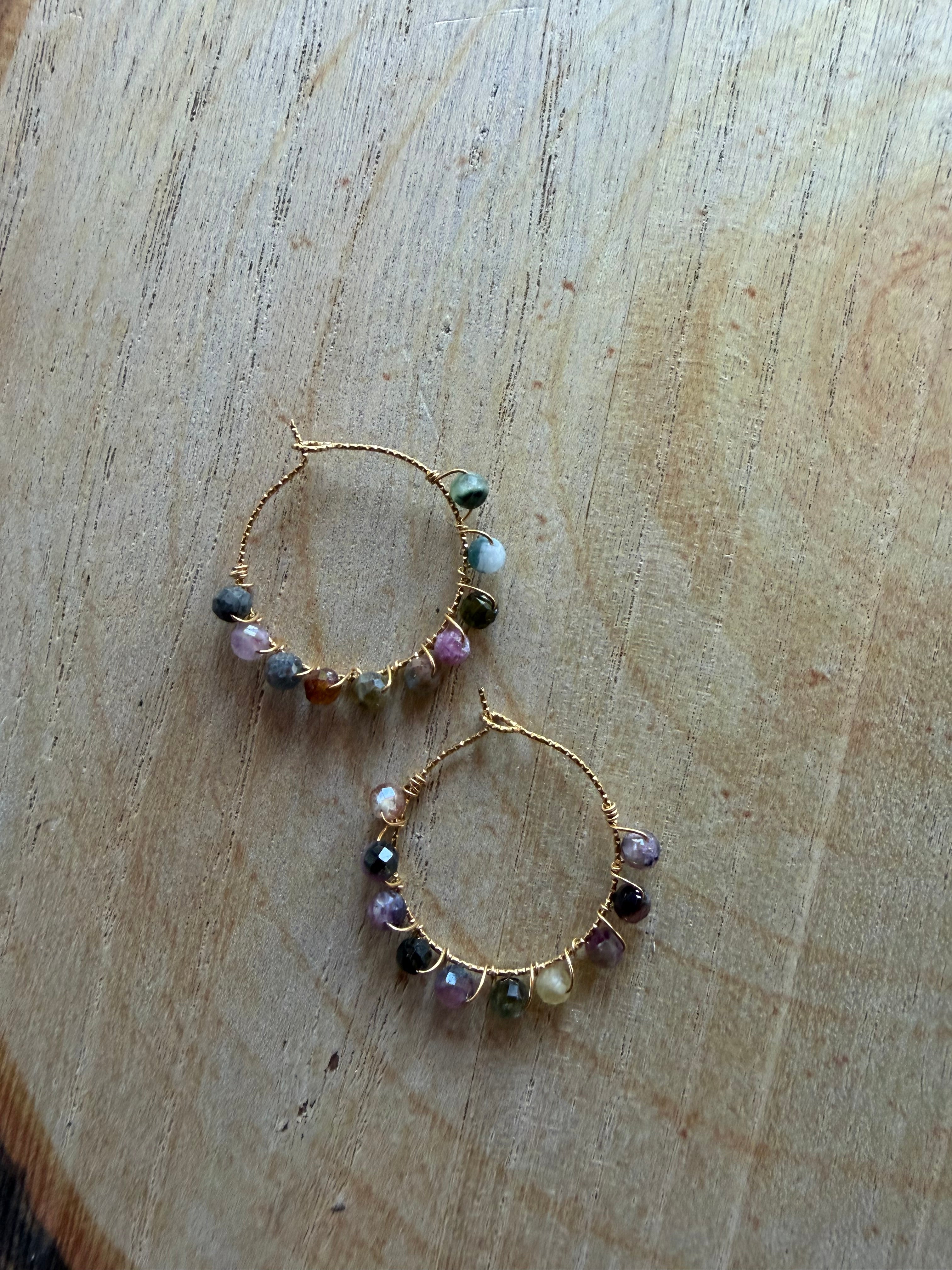 Boucles d’oreilles Tourmaline Multicolore