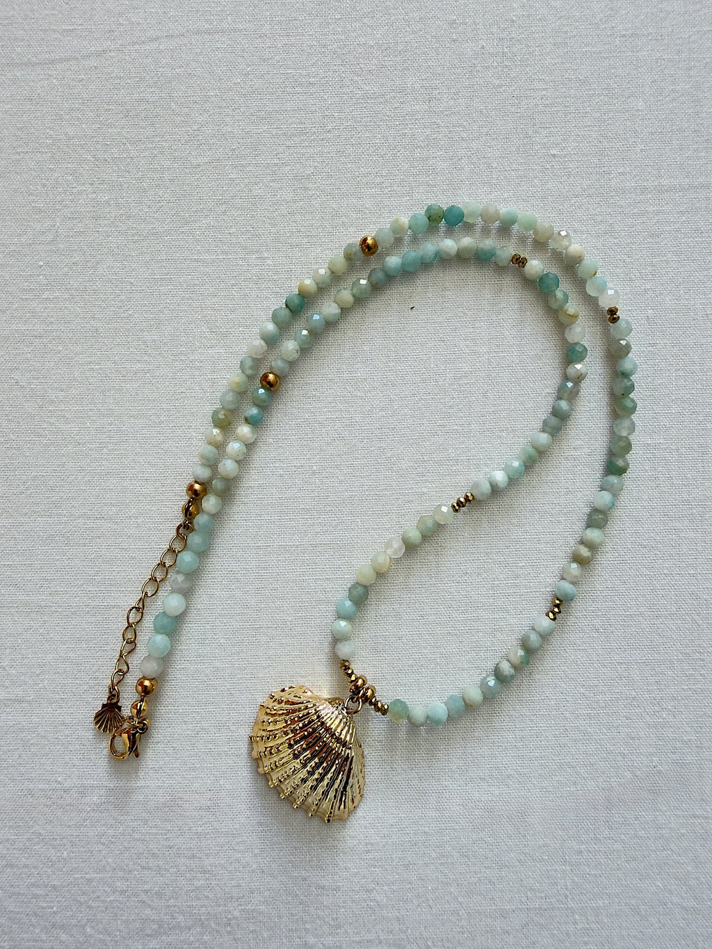Collier Lila - Amazonite et coquillage