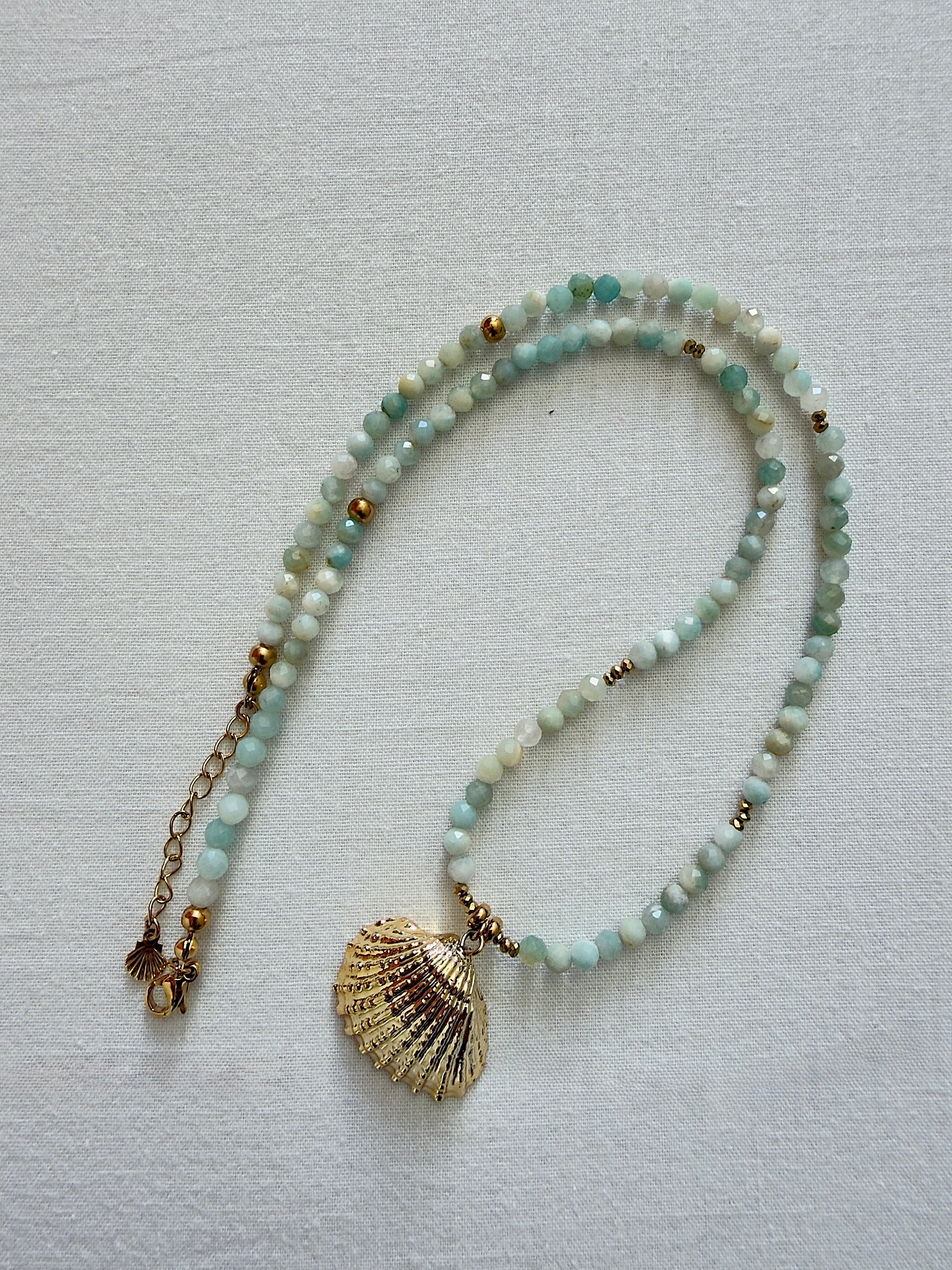 Collier Lila - Amazonite et coquillage