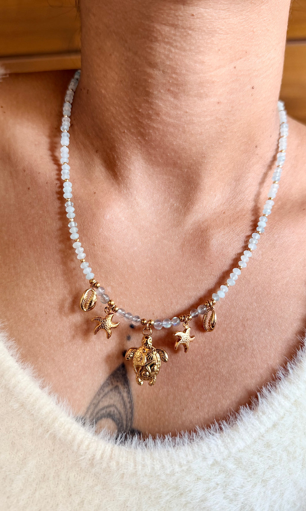 Collier Blue Lagoon - Aqua marine et labradorite