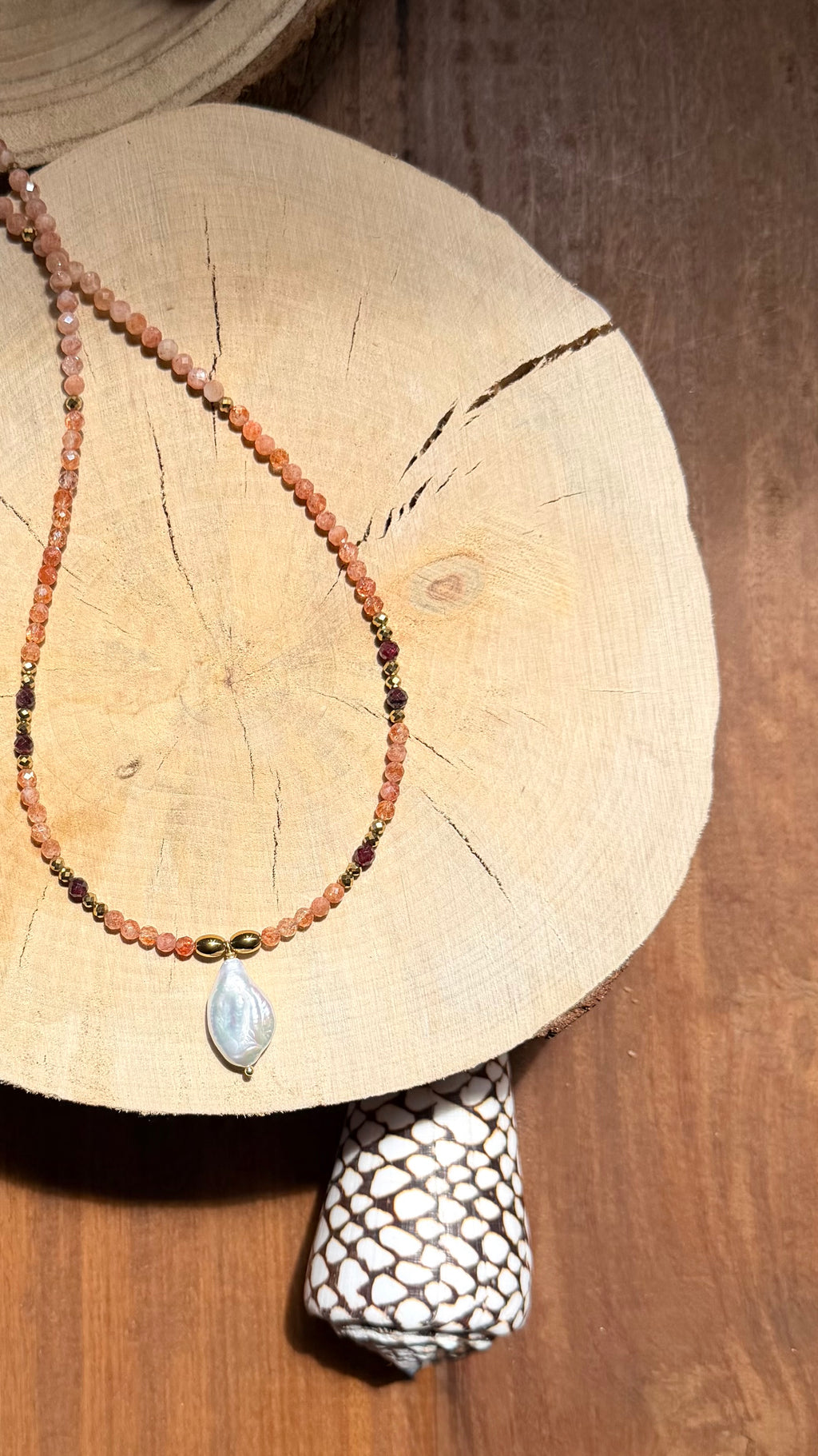 Collier Pierre du soleil & Grenat