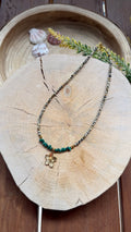Collier Malachite & Jaspe Dalmatien – Mini Fleur