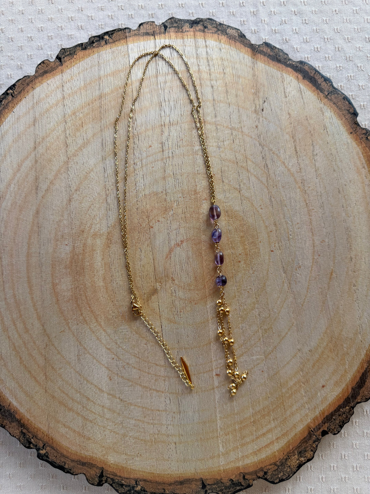 Sautoir Fluorite Mauve