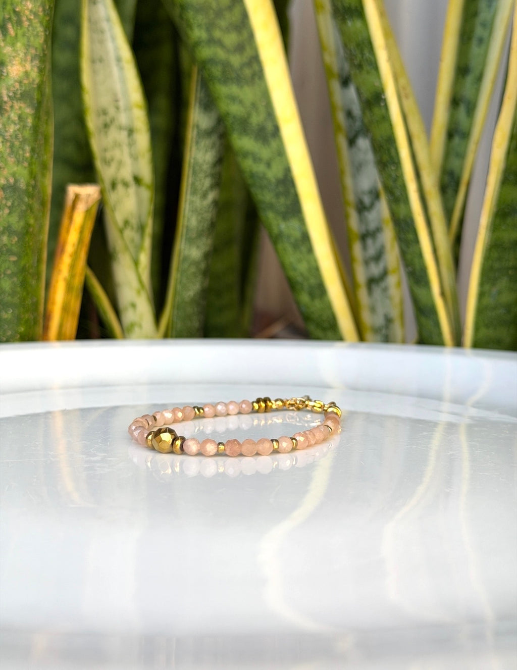 Bracelet Pierre de lune orange