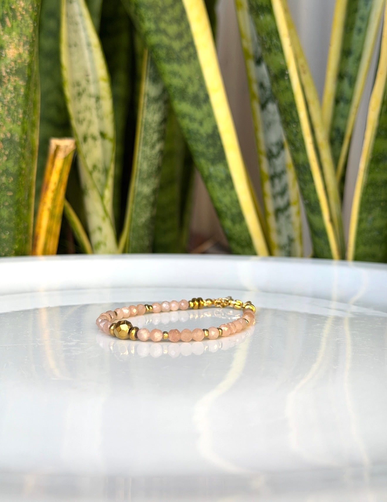 Bracelet Pierre de lune orange
