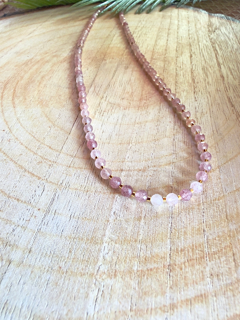 Collier Mila - Quartz Fraise