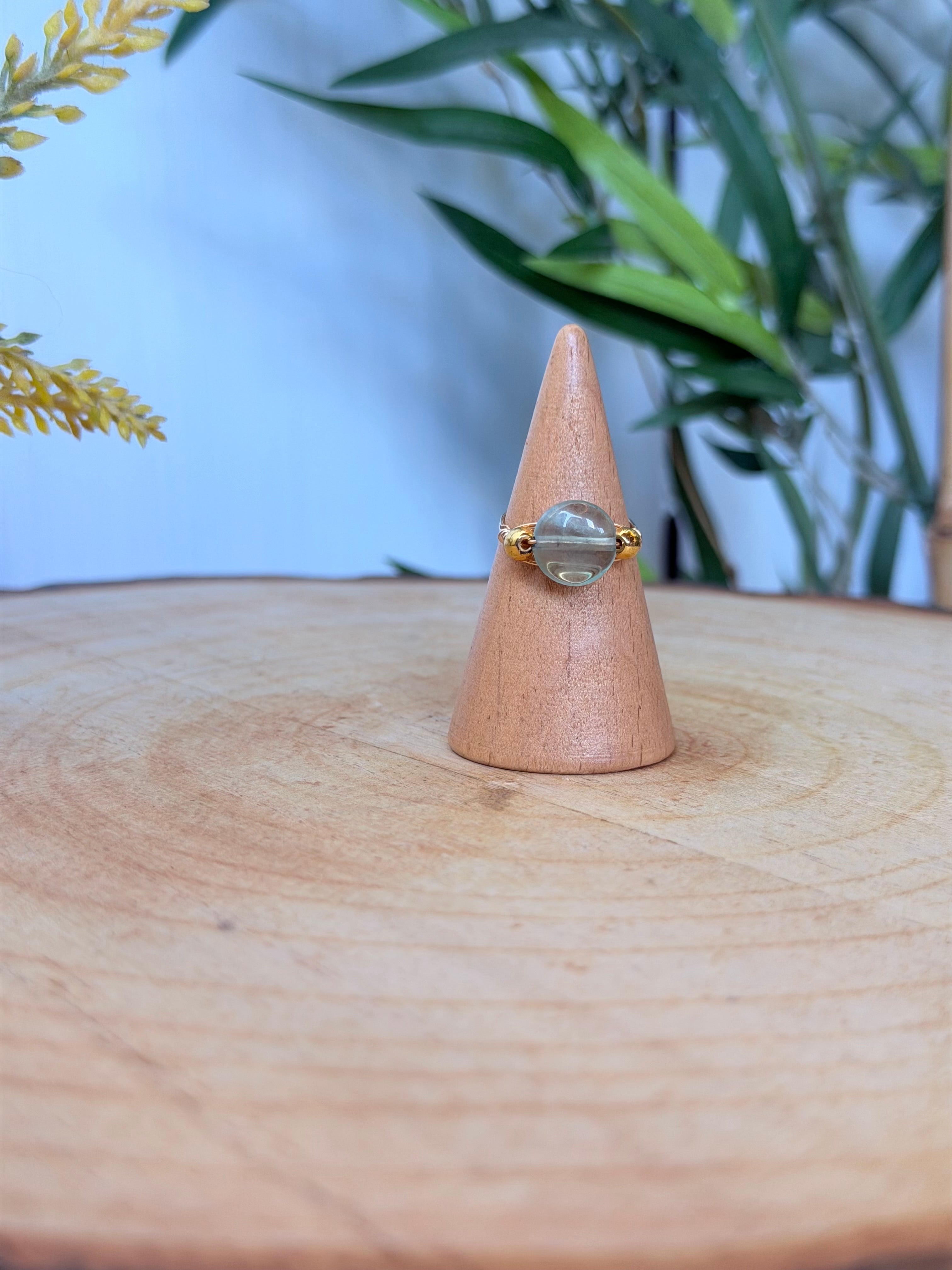 Bague Fluorite & Hématite Dorée