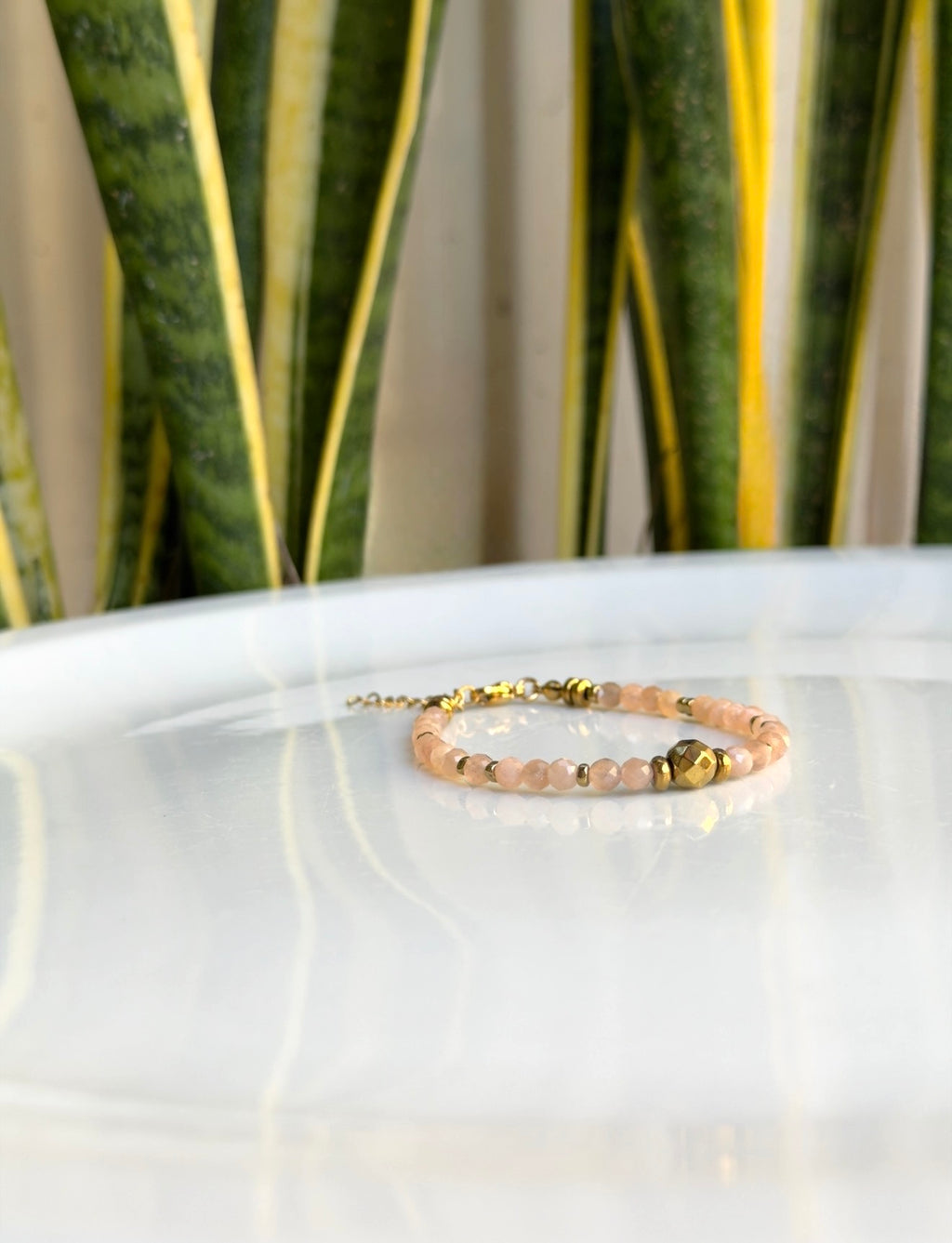 Bracelet Pierre de lune orange