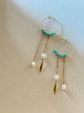 Les Boucles Amazone - Amazonite et perles d'eau douce