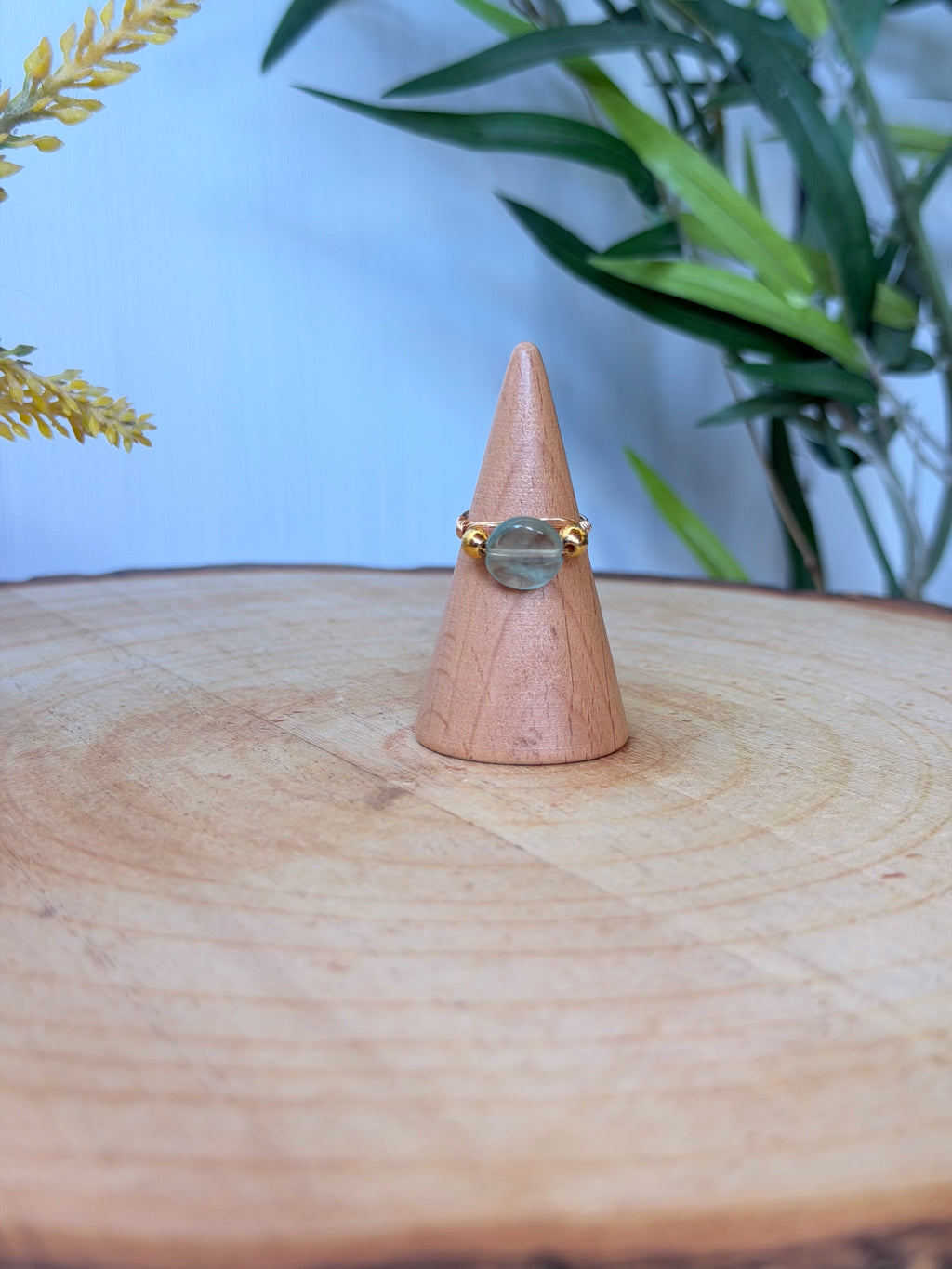 Bague Fluorite & Hématite Dorée