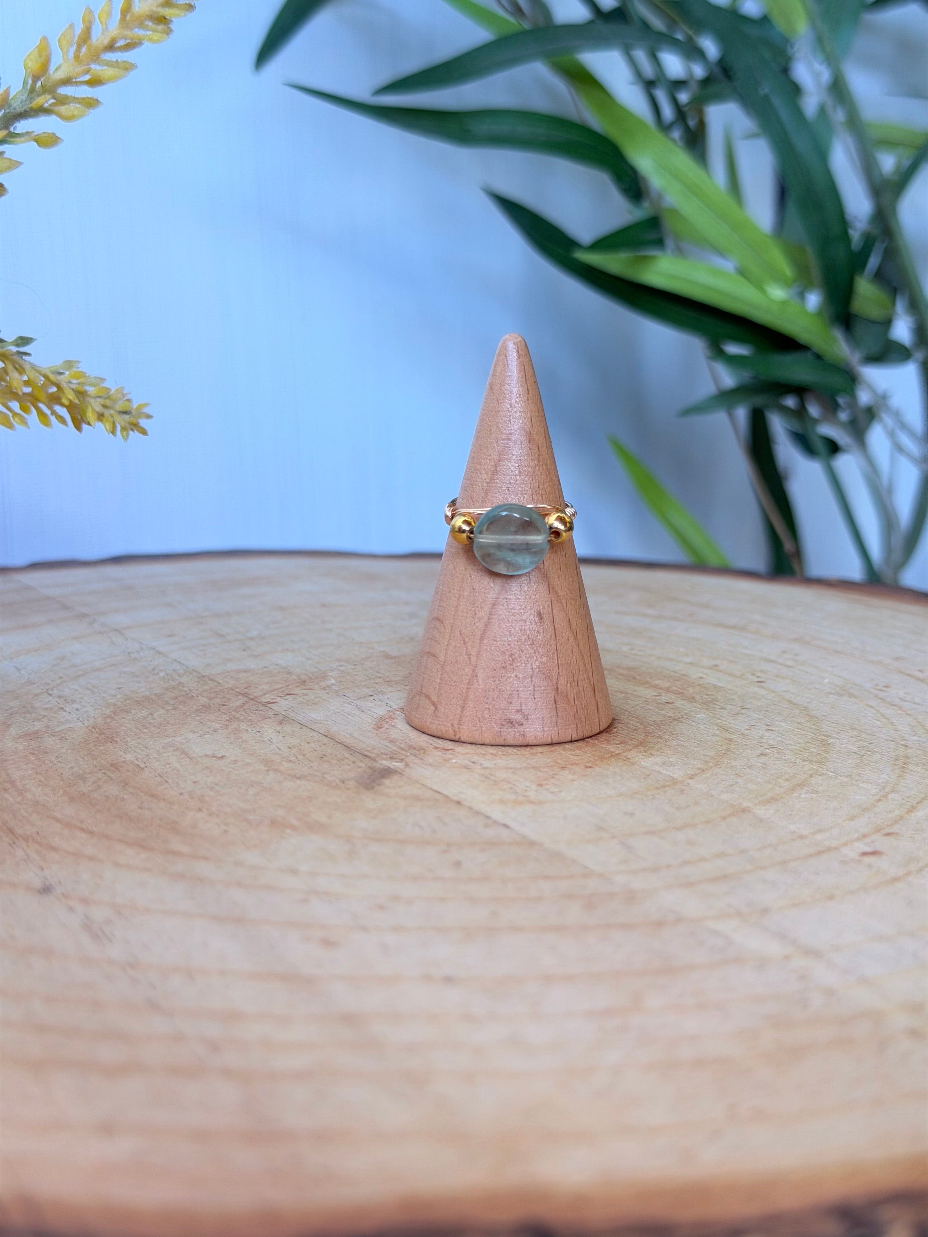 Bague Fluorite & Hématite Dorée
