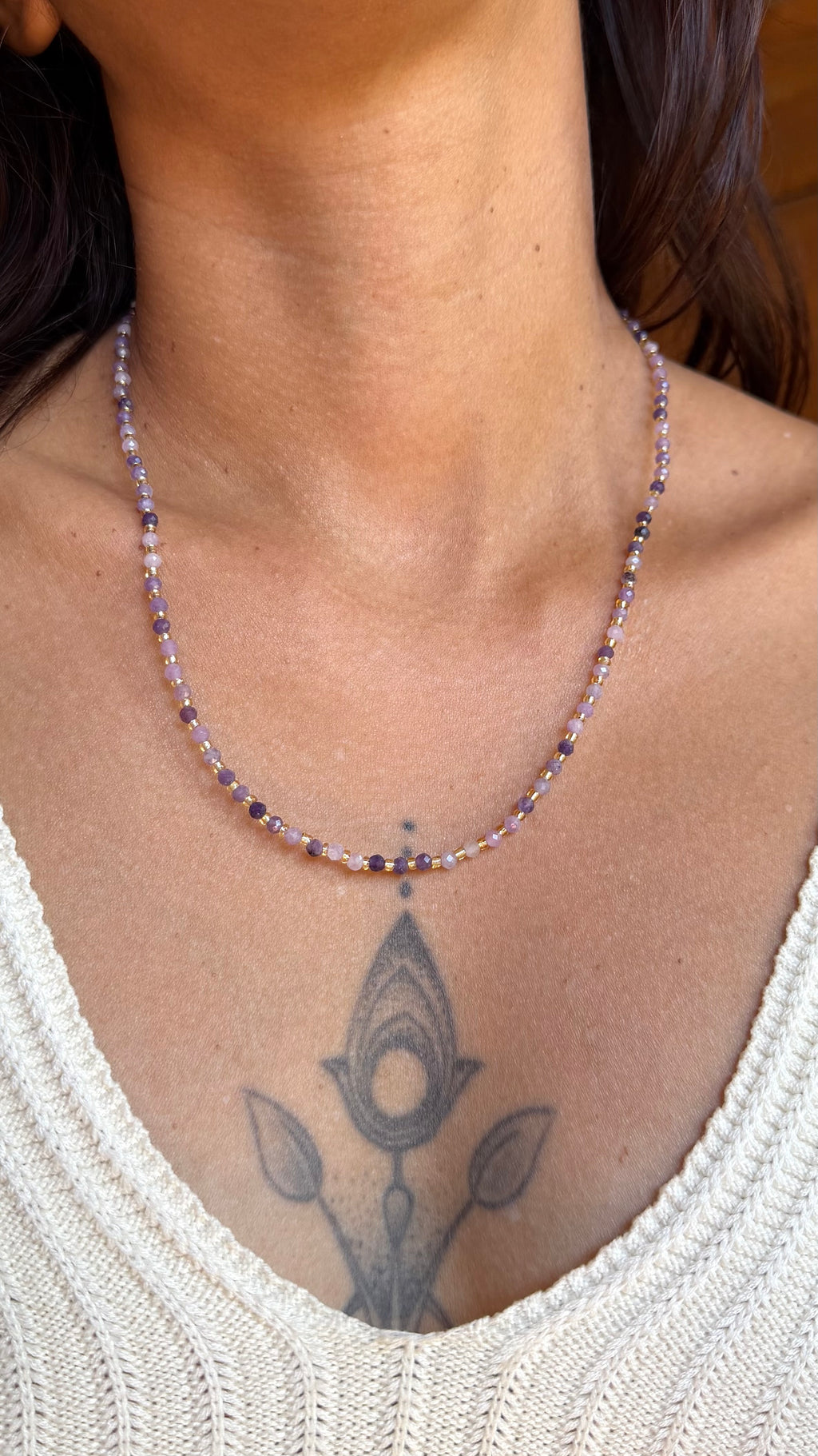Collier Léna - Lépidolite
