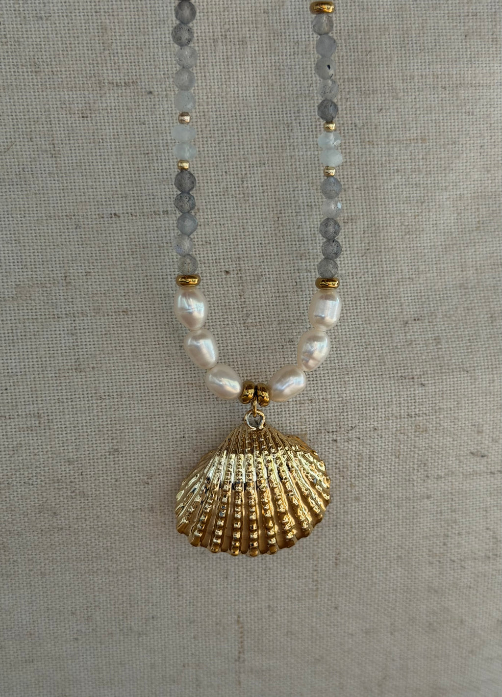 ✨ Collier Azura – Perles d’Eau Douce, Labradorite & Aigue-Marine
