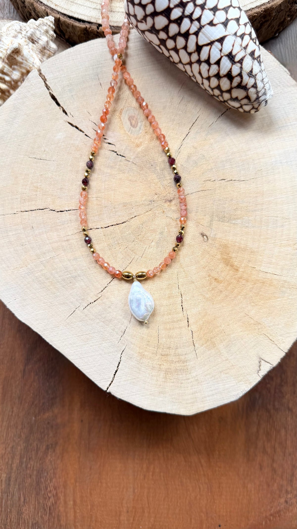 Collier Pierre du soleil & Grenat