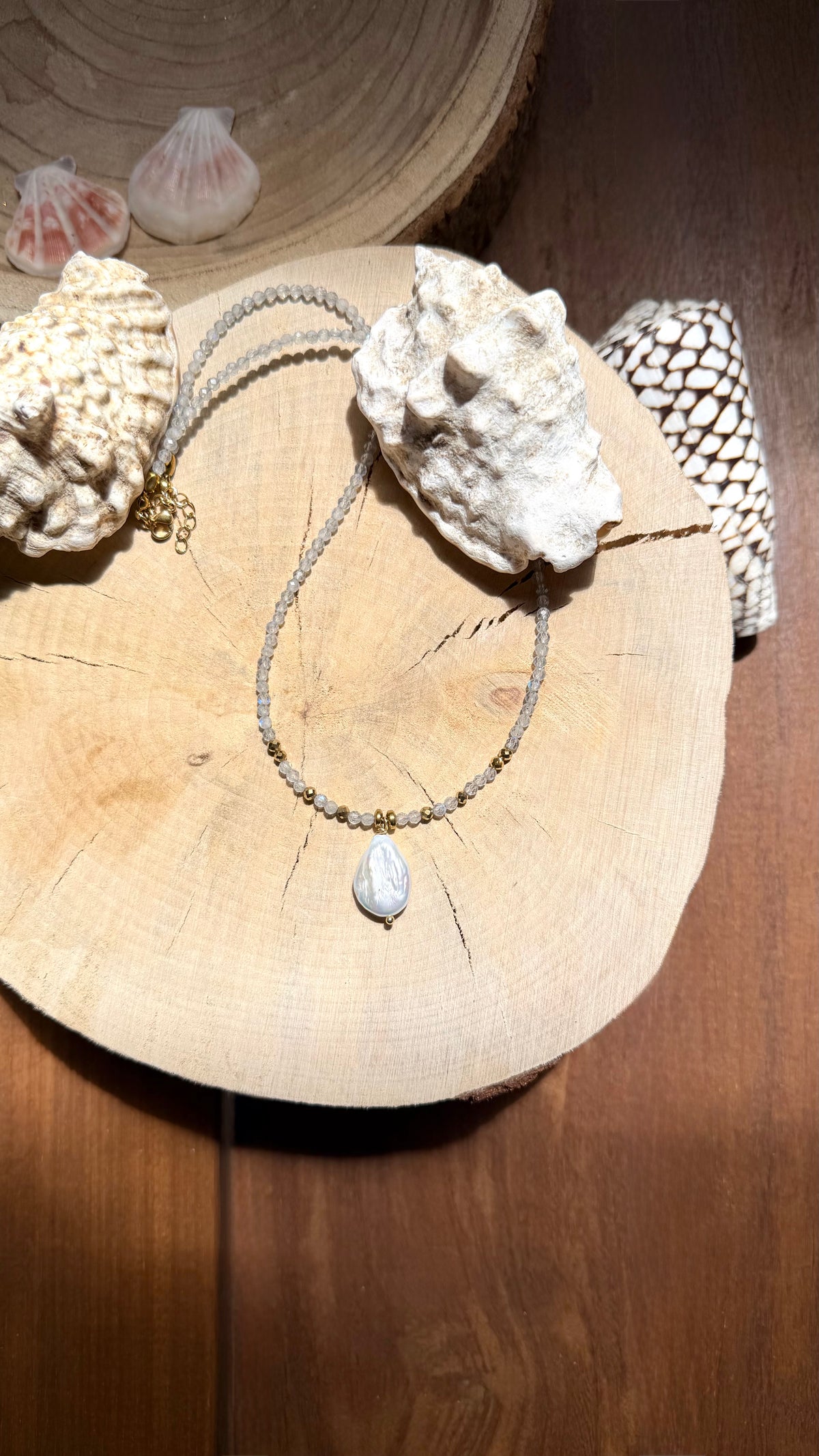 Collier Labradorite & Perle d’eau douce