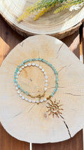 Collier Apatite Bleue & Perles d’Eau Douce – Soleil