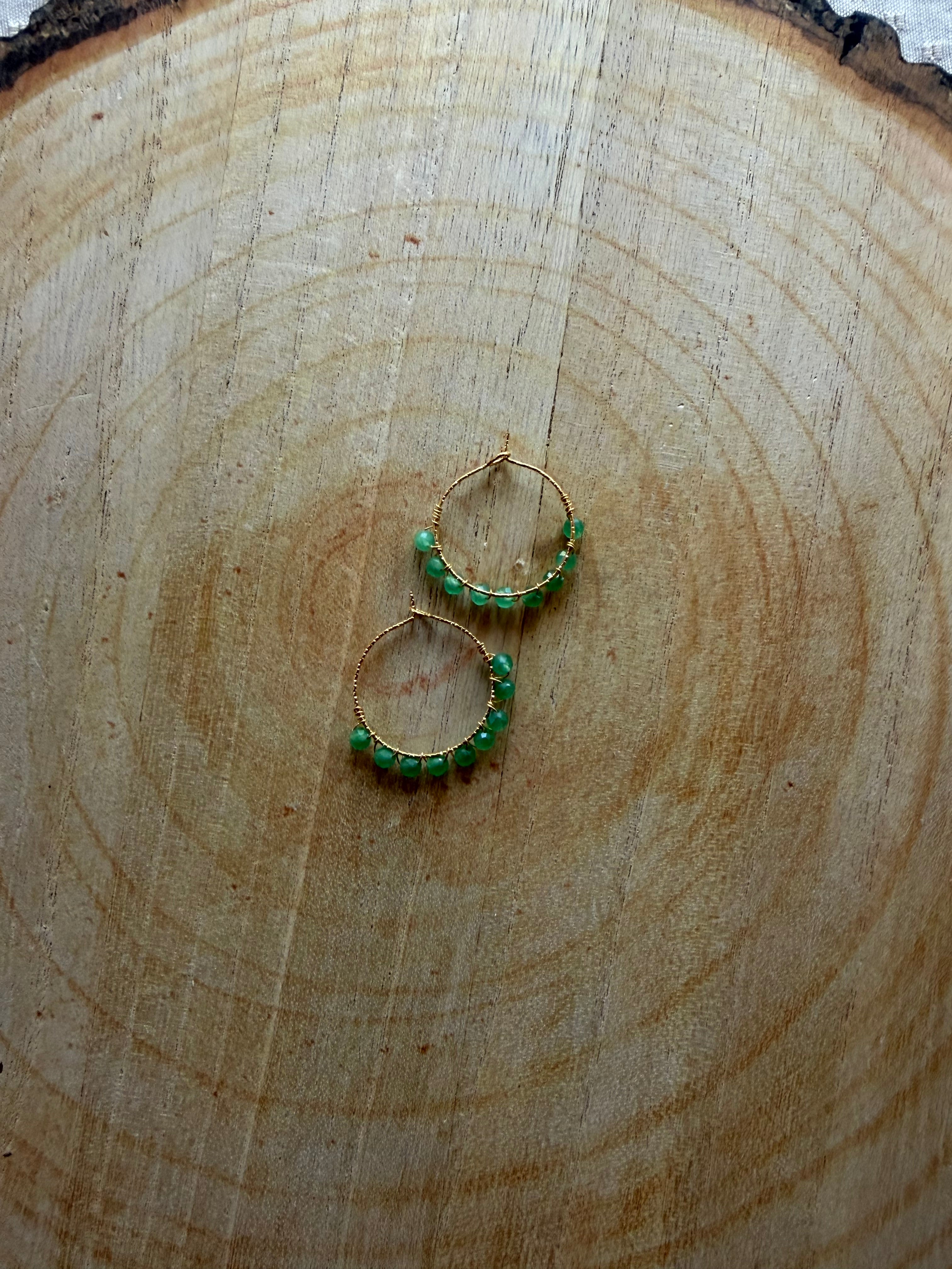 Boucles d’oreilles Aventurine Verte