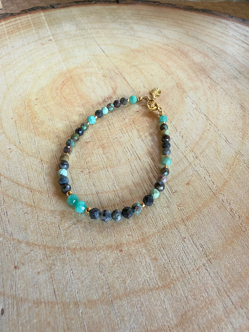 Bracelet en pierres naturelles amazonite et turquoise africaine – Lunéa