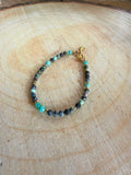Bracelet en pierres naturelles amazonite et turquoise africaine – Lunéa