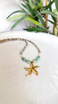 Collier Amazonite, Jaspe Dalmatien & Perles d’Eau Douce