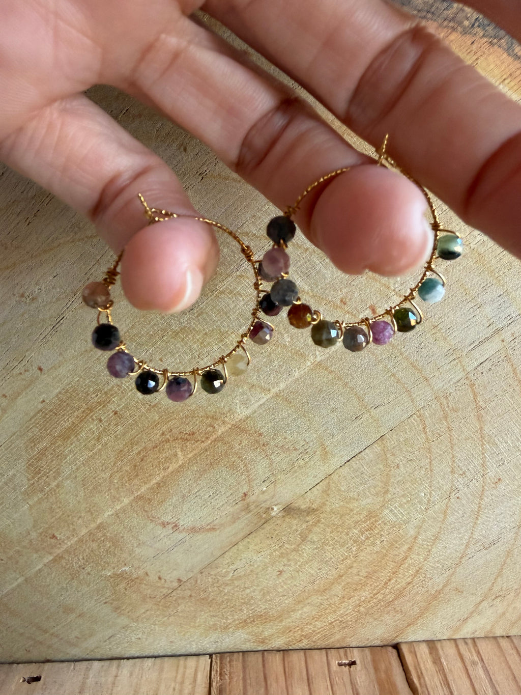 Boucles d’oreilles Tourmaline Multicolore