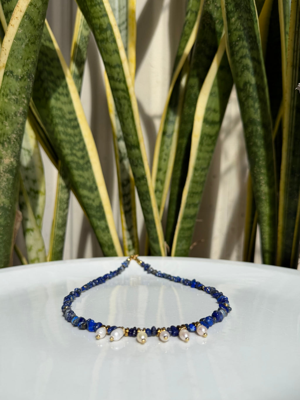 Lapis lazuli et perles d’eau douce