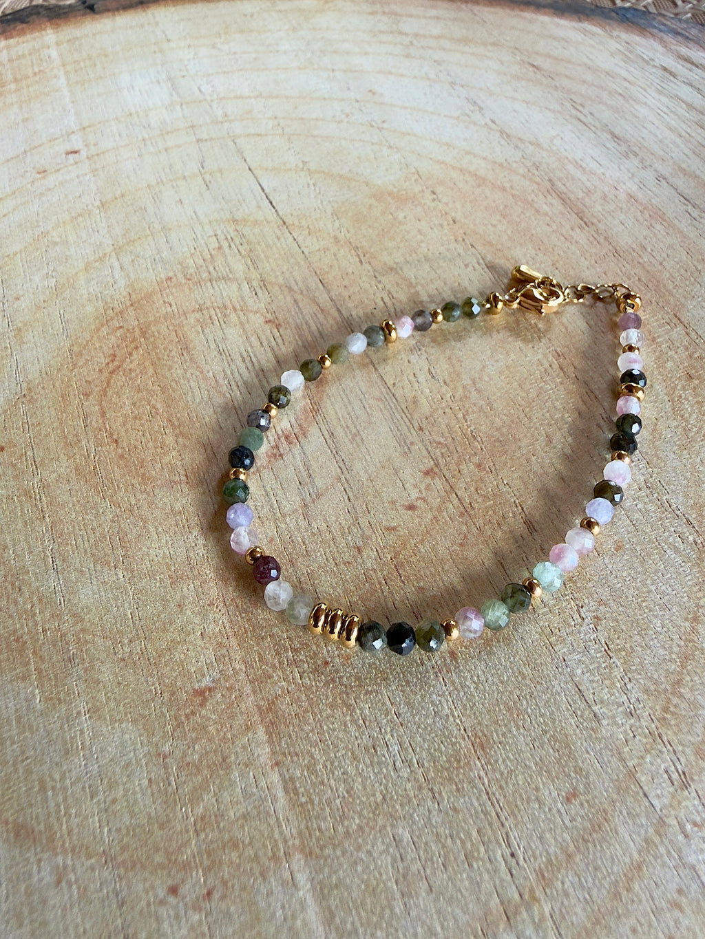 Bracelet en pierres naturelles tourmaline multicolore – Mélia