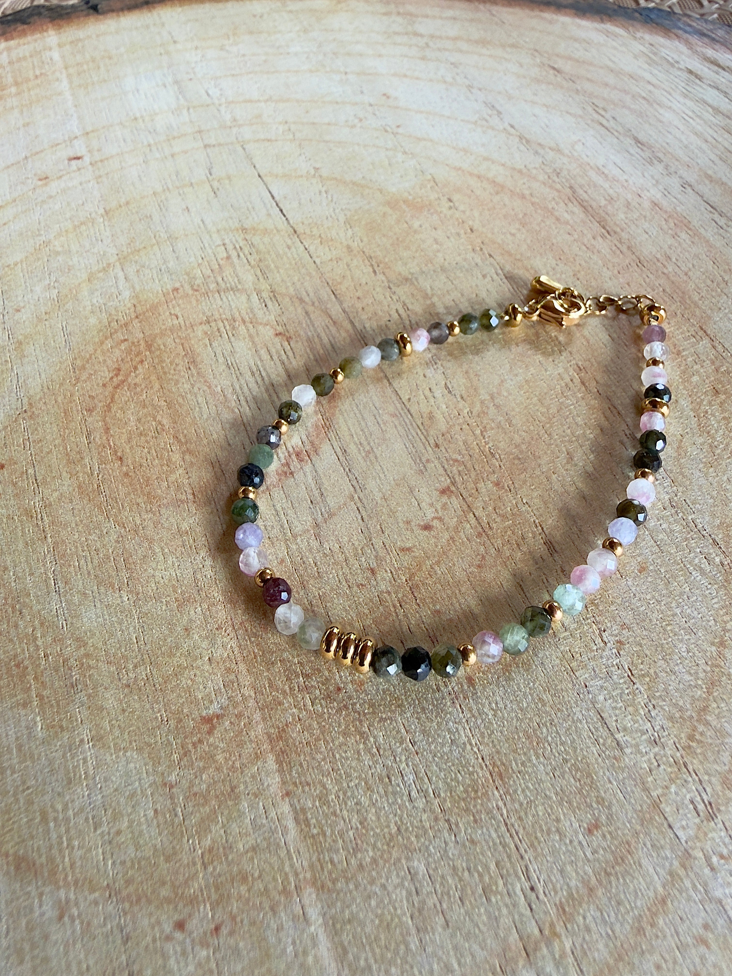 Bracelet en pierres naturelles tourmaline multicolore – Mélia