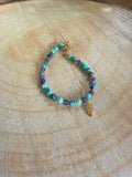 Bracelet en pierres naturelles amazonite, apatite bleue, lapis lazuli et améthyste – Iséa