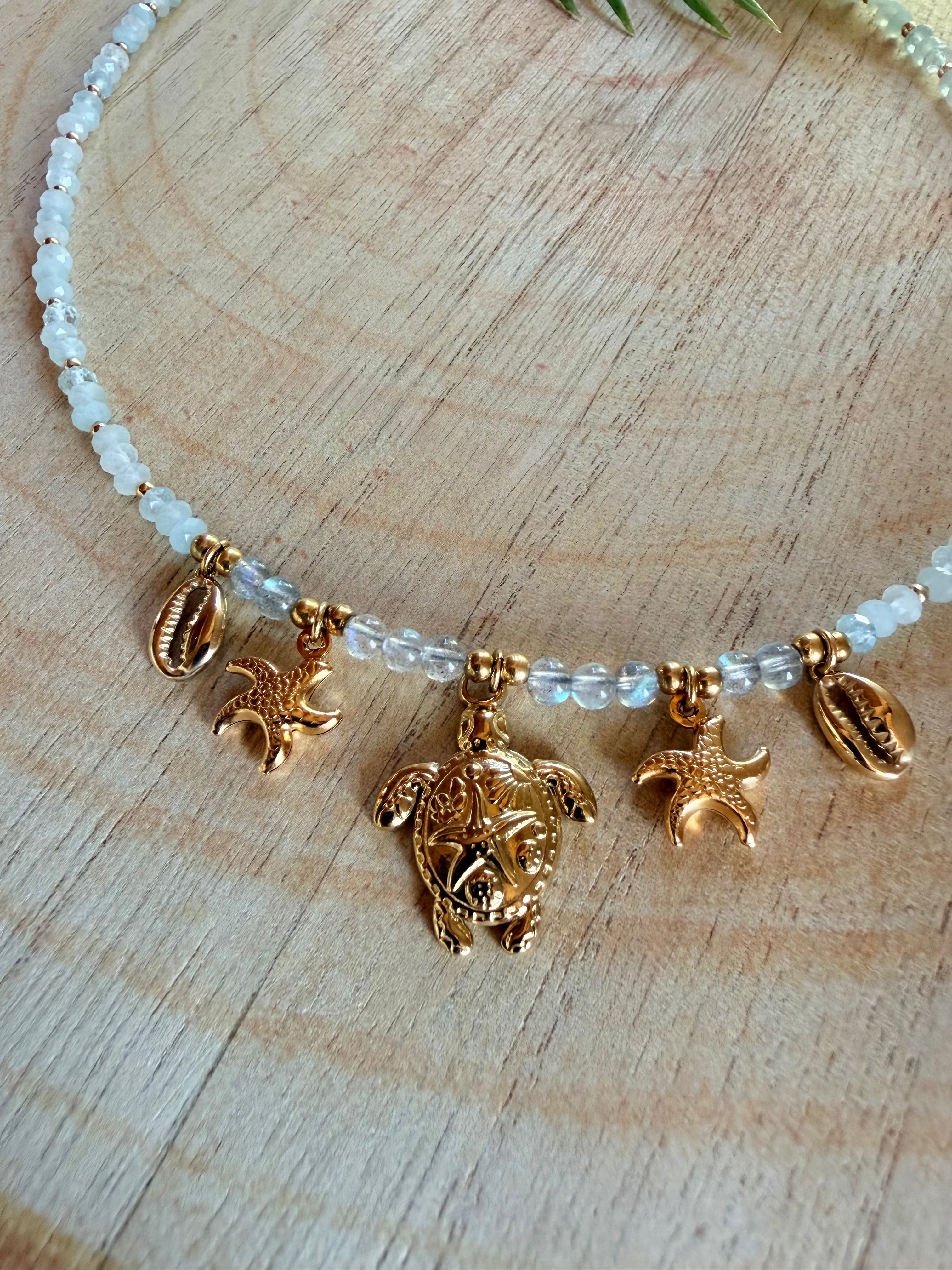 Collier Blue Lagoon - Aqua marine et labradorite