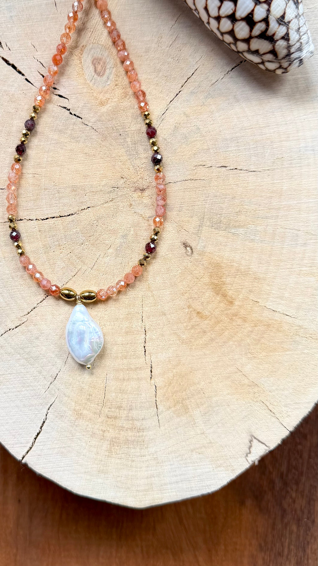 Collier Pierre du soleil & Grenat