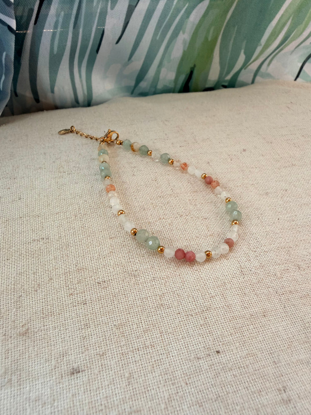 Bracelet en pierres naturelles aventurine, citrine et pierre du soleil – Solia