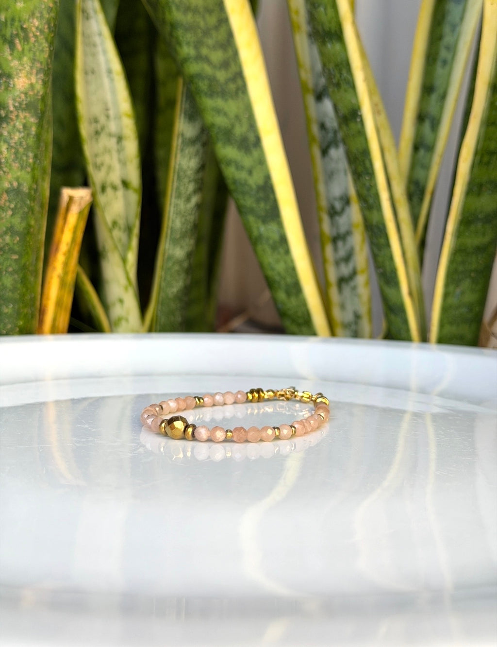 Bracelet Pierre de lune orange