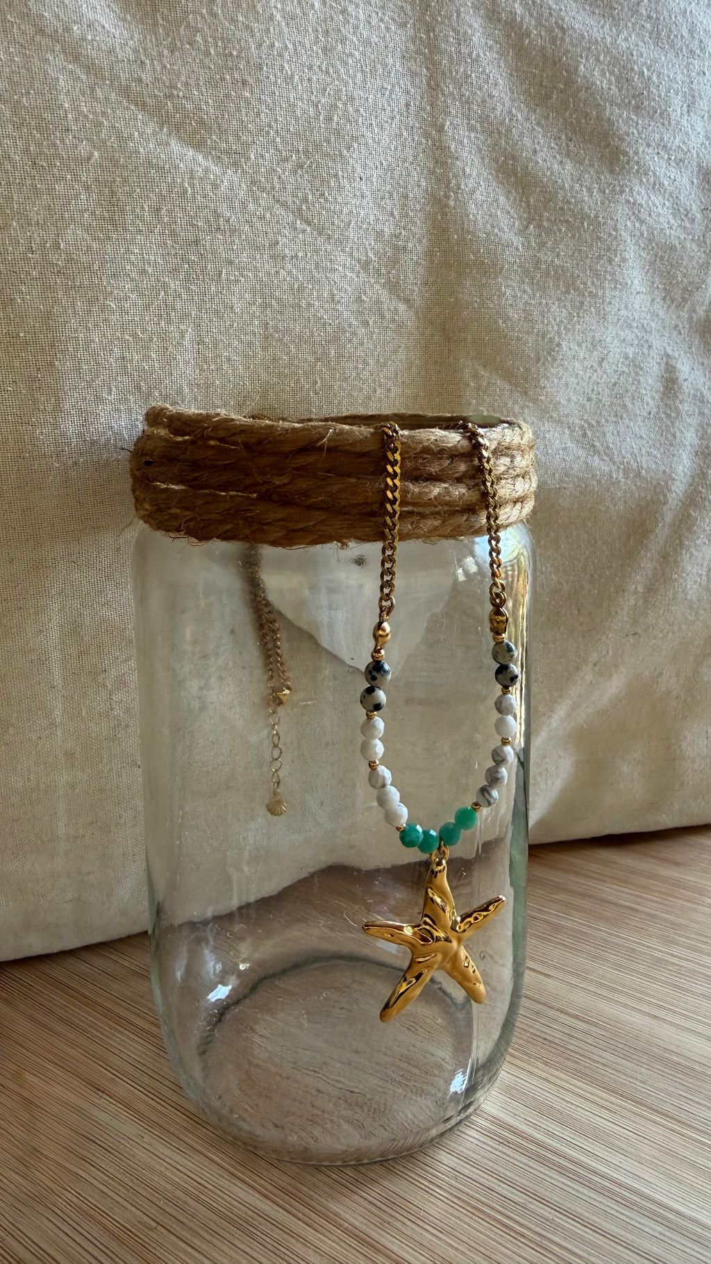 ✨ Collier Nerina – Jaspe Dalmatien, Howlite & Amazonite