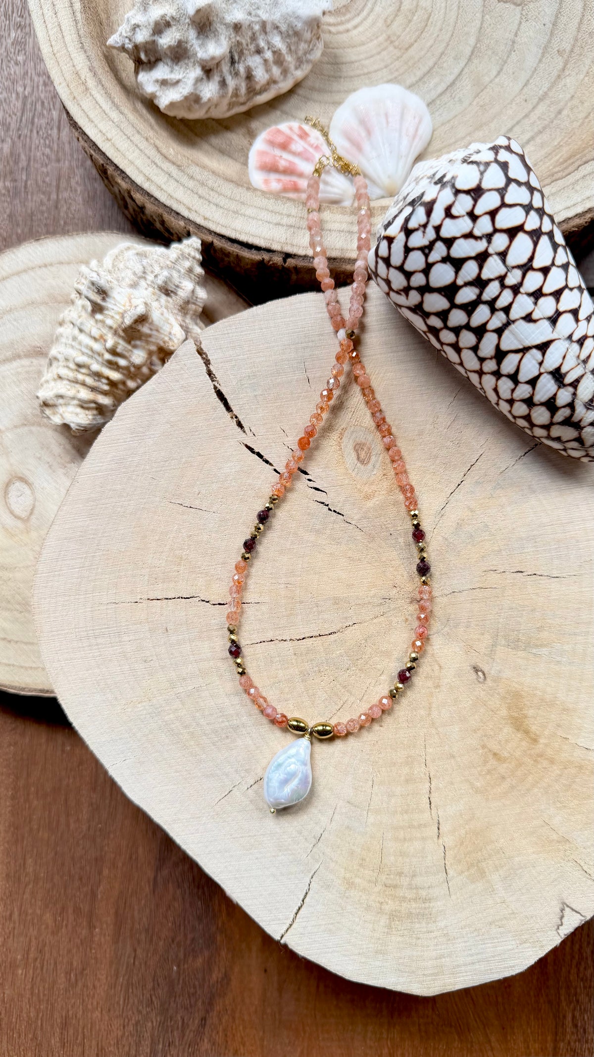Collier Pierre du soleil & Grenat