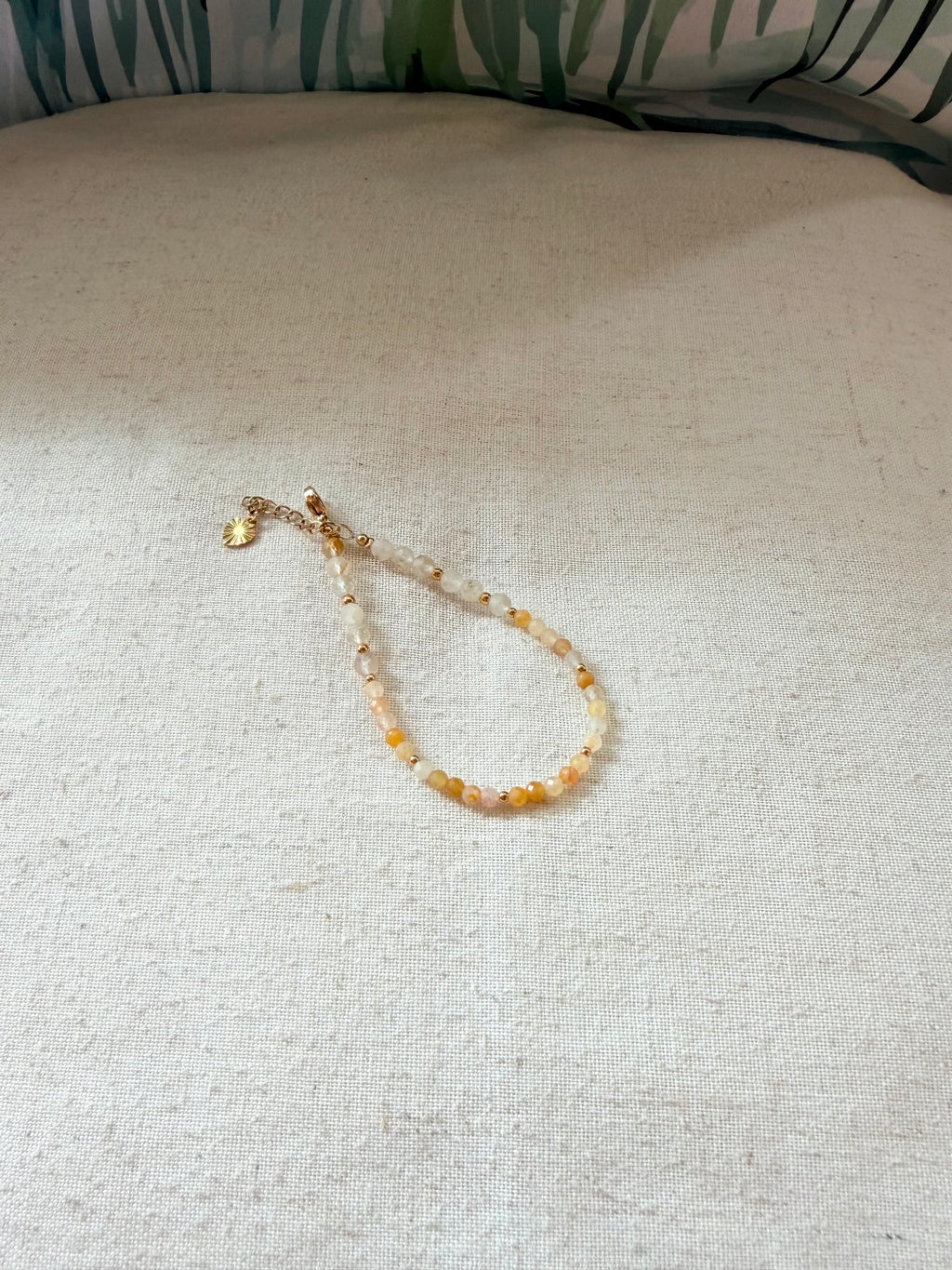 Bracelet en pierres naturelles pierre du soleil, aventurine jaune et citrine – Soléa