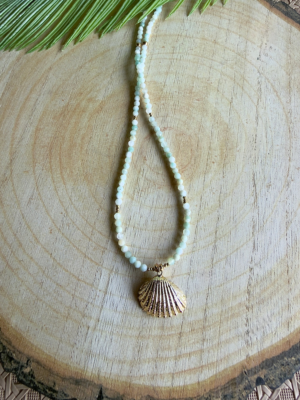 Collier Lila - Amazonite et coquillage
