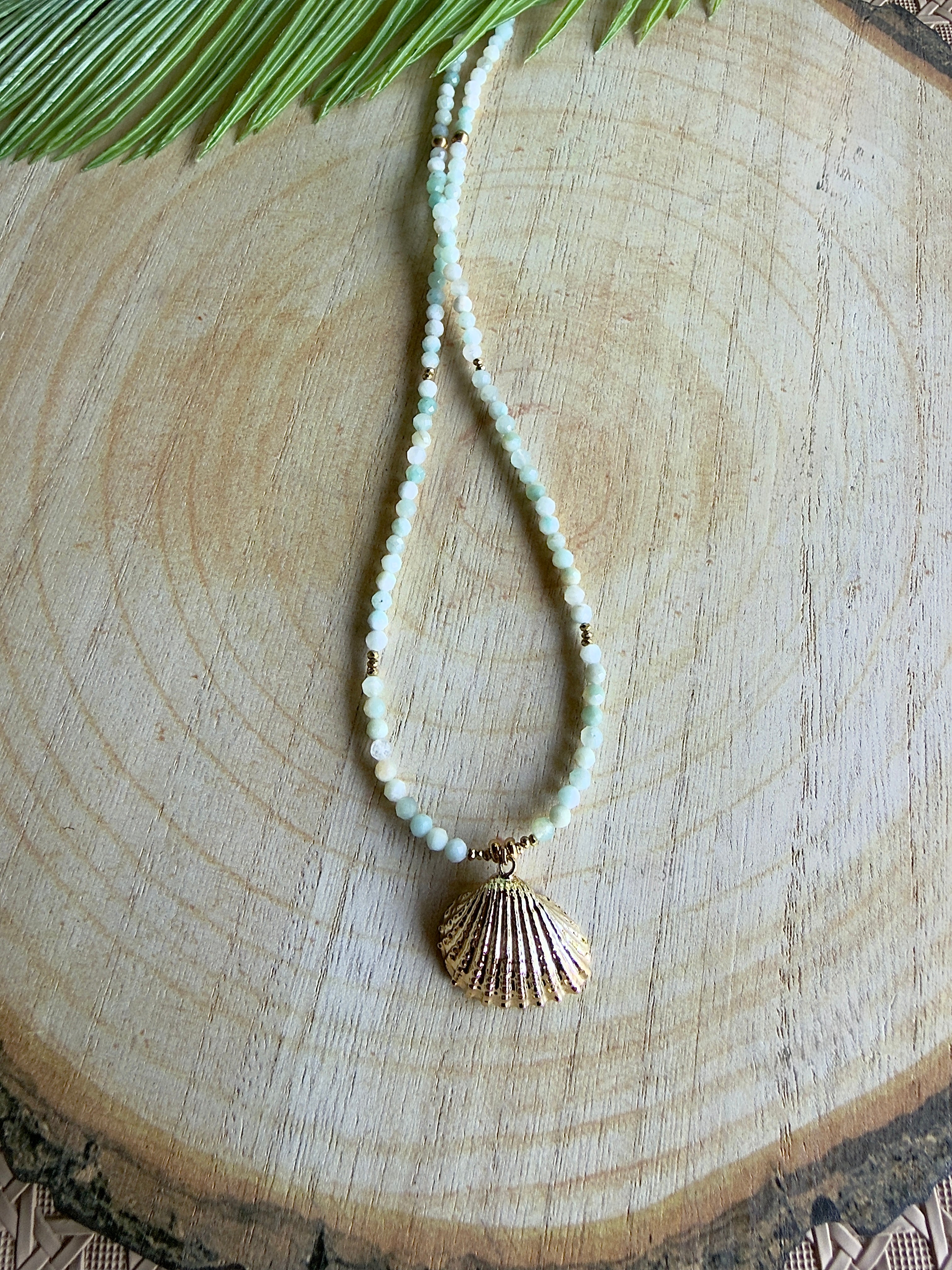 Collier Lila - Amazonite et coquillage