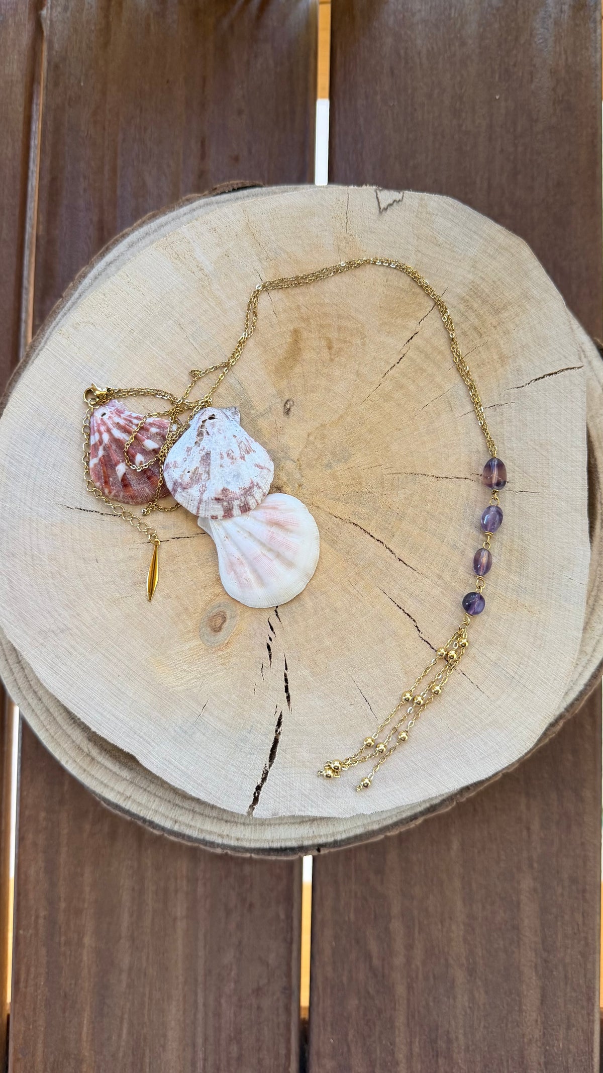Sautoir Fluorite Mauve