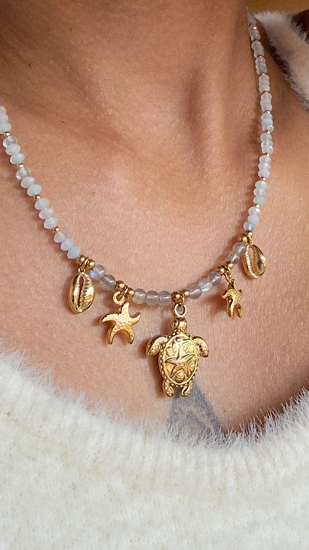 Collier Blue Lagoon - Aqua marine et labradorite