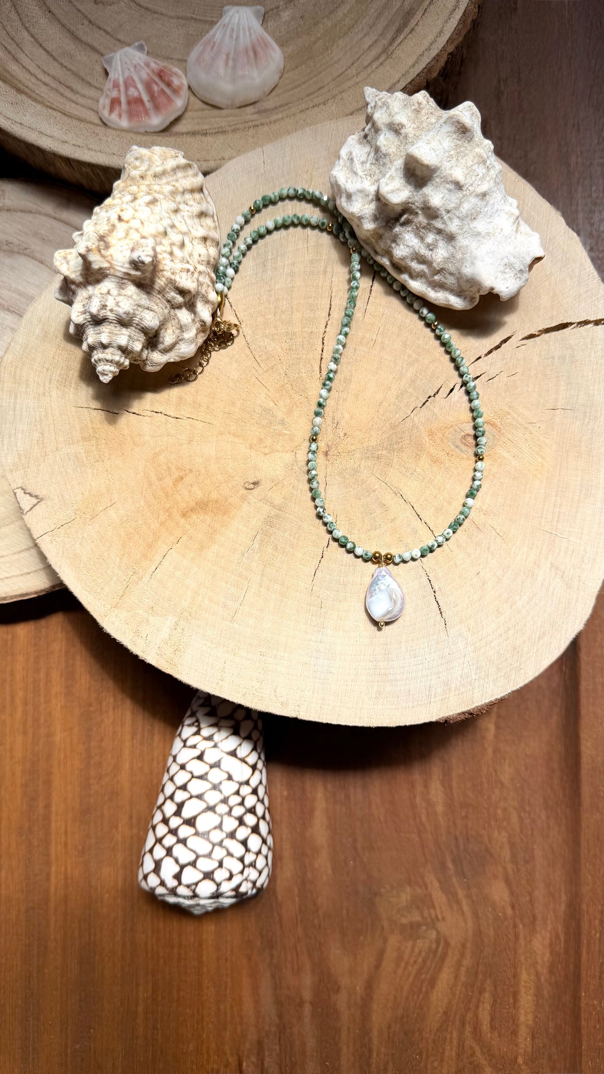 Collier Agate arbre & Perle d’eau douce