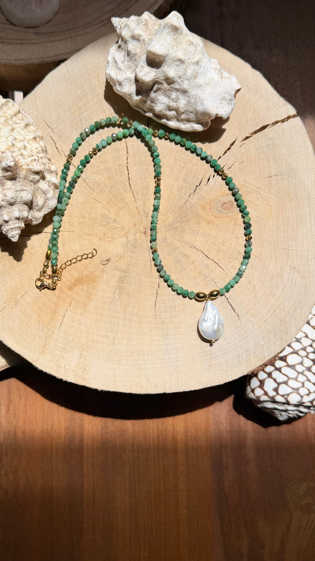 Collier Quartz chlorite & Perle d’eau douce