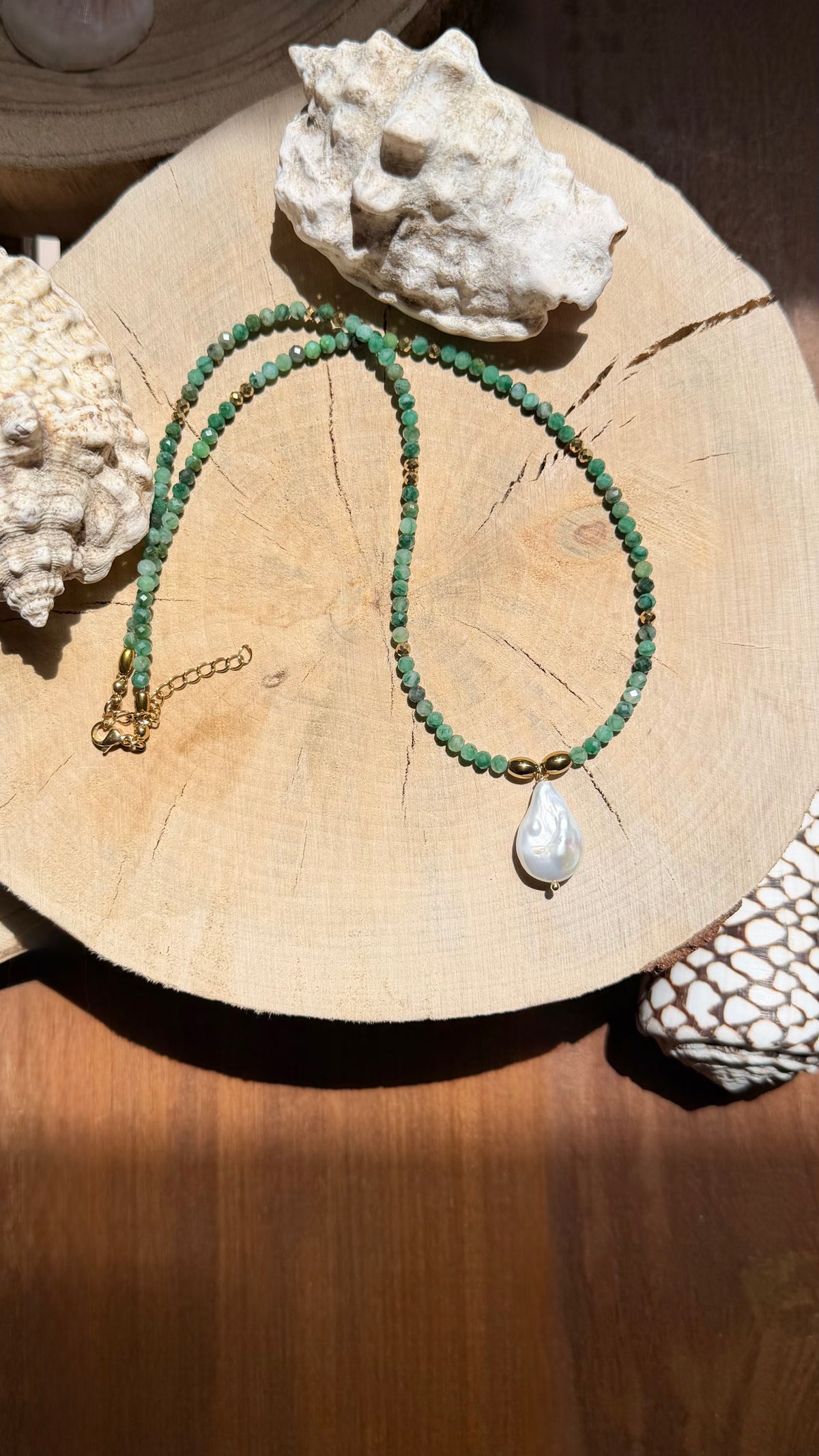 Collier Quartz chlorite & Perle d’eau douce