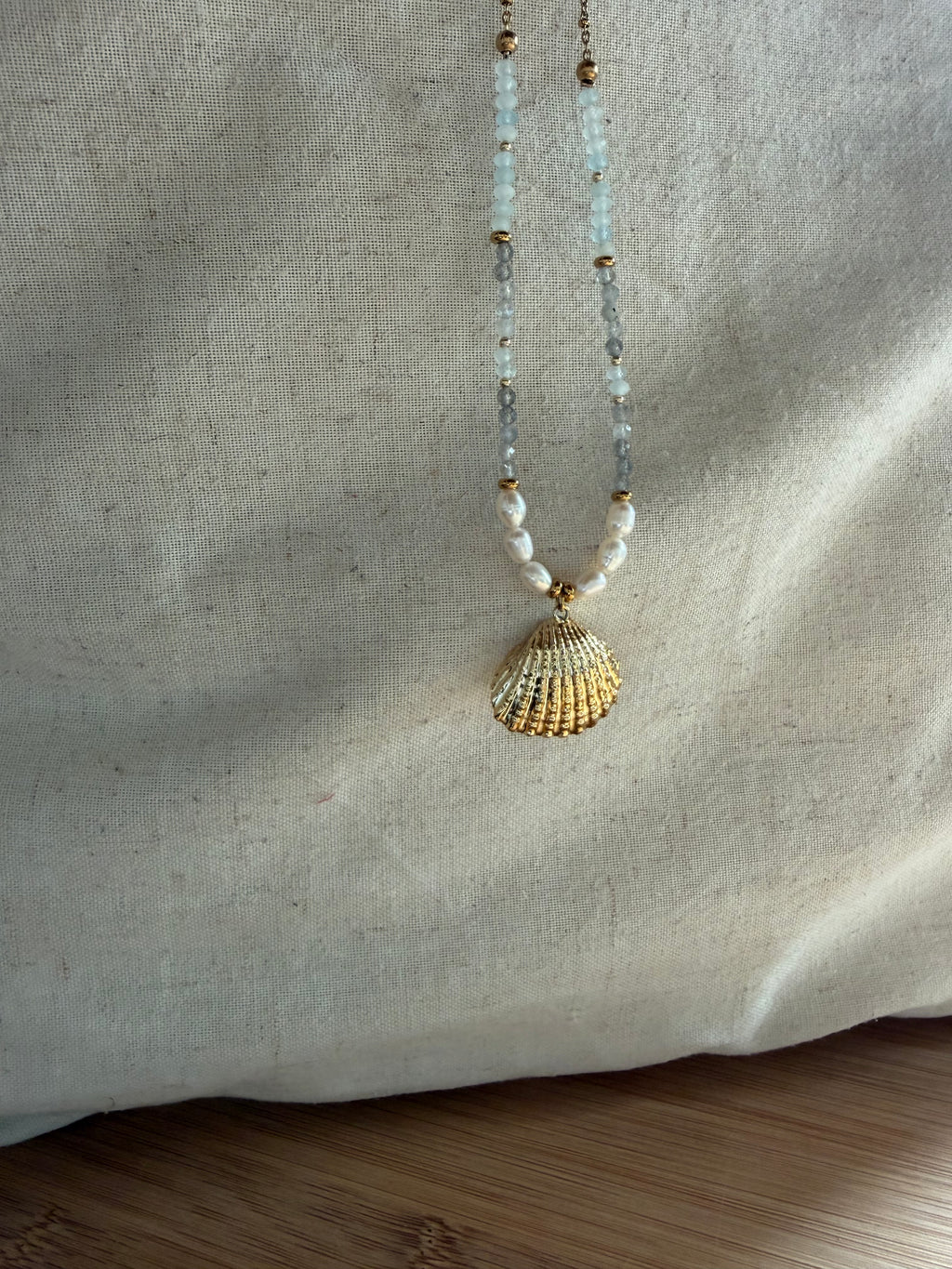 ✨ Collier Azura – Perles d’Eau Douce, Labradorite & Aigue-Marine