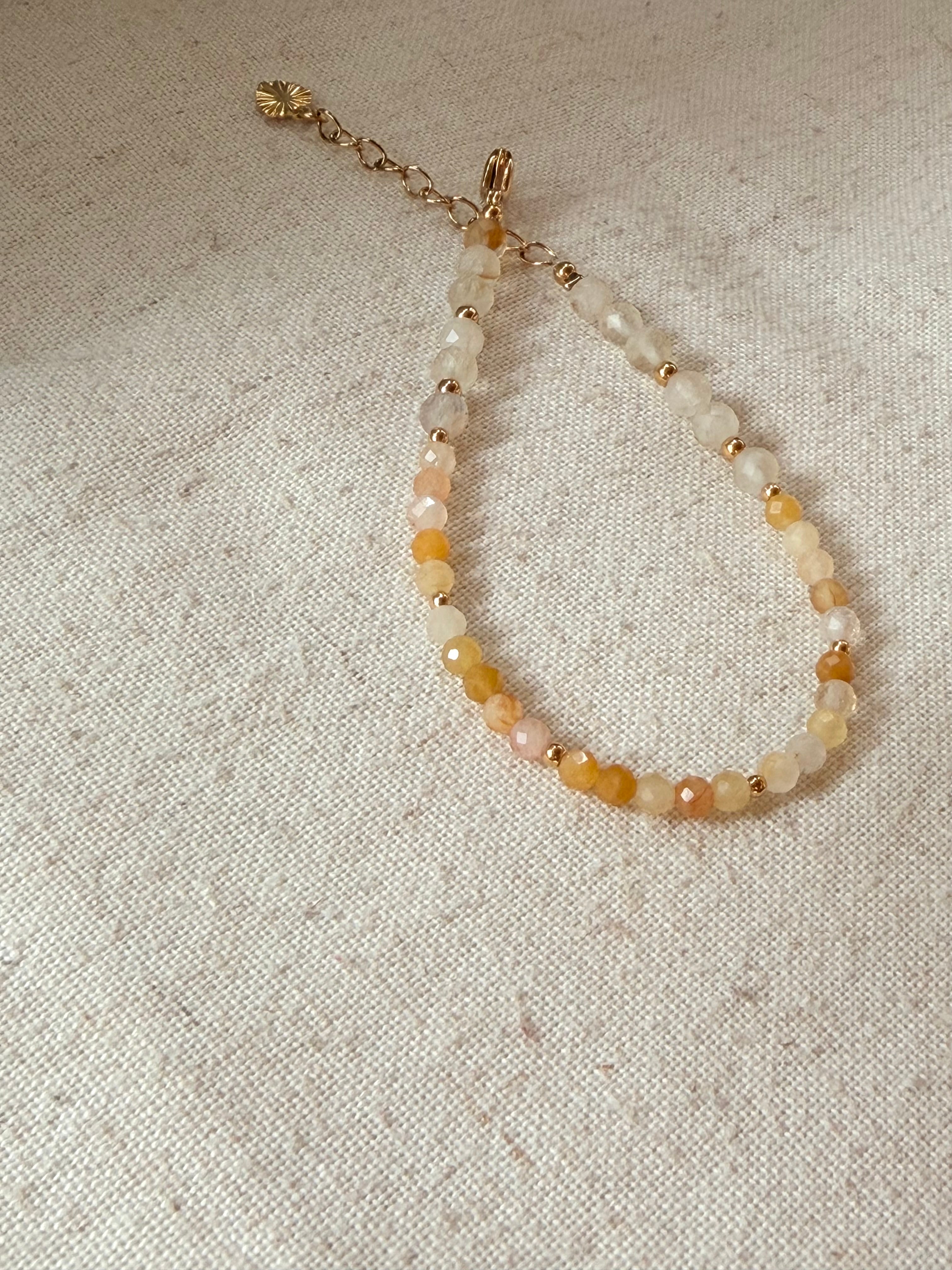 Bracelet en pierres naturelles pierre du soleil, aventurine jaune et citrine – Soléa