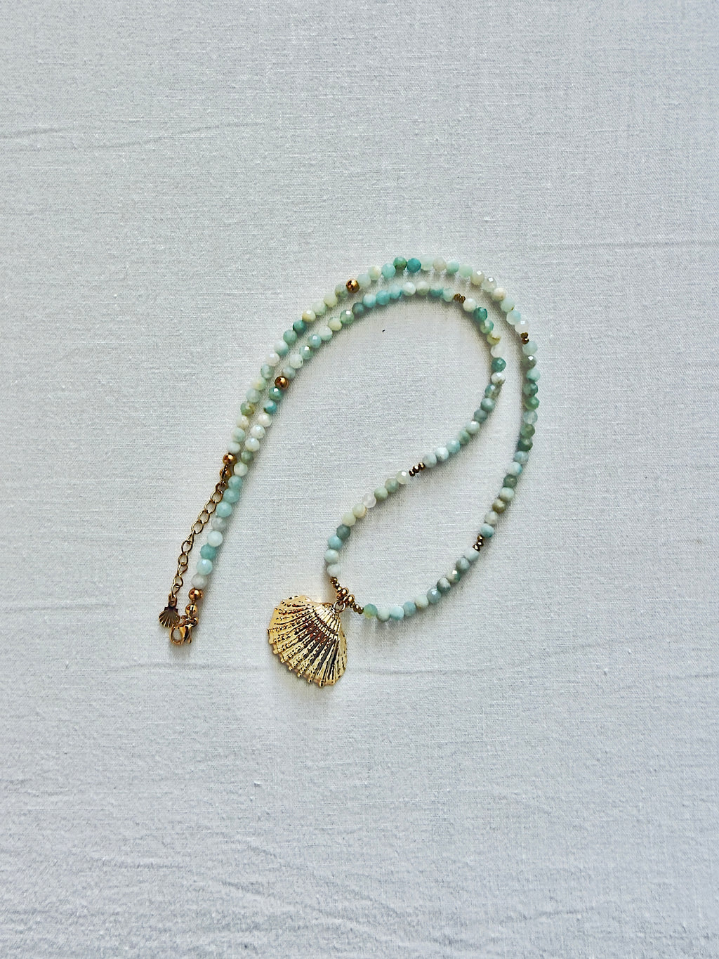 Collier Lila - Amazonite et coquillage