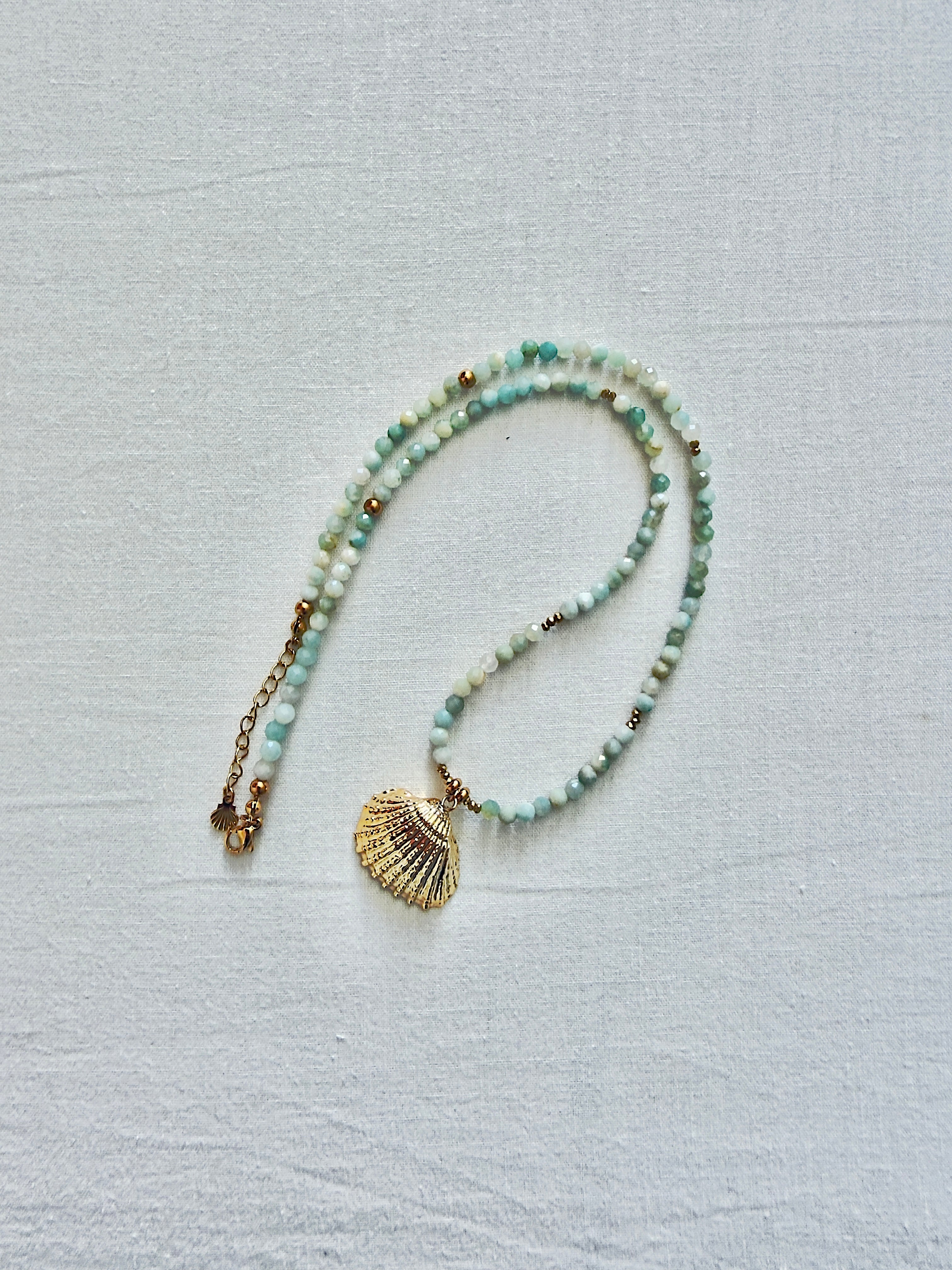 Collier Lila - Amazonite et coquillage