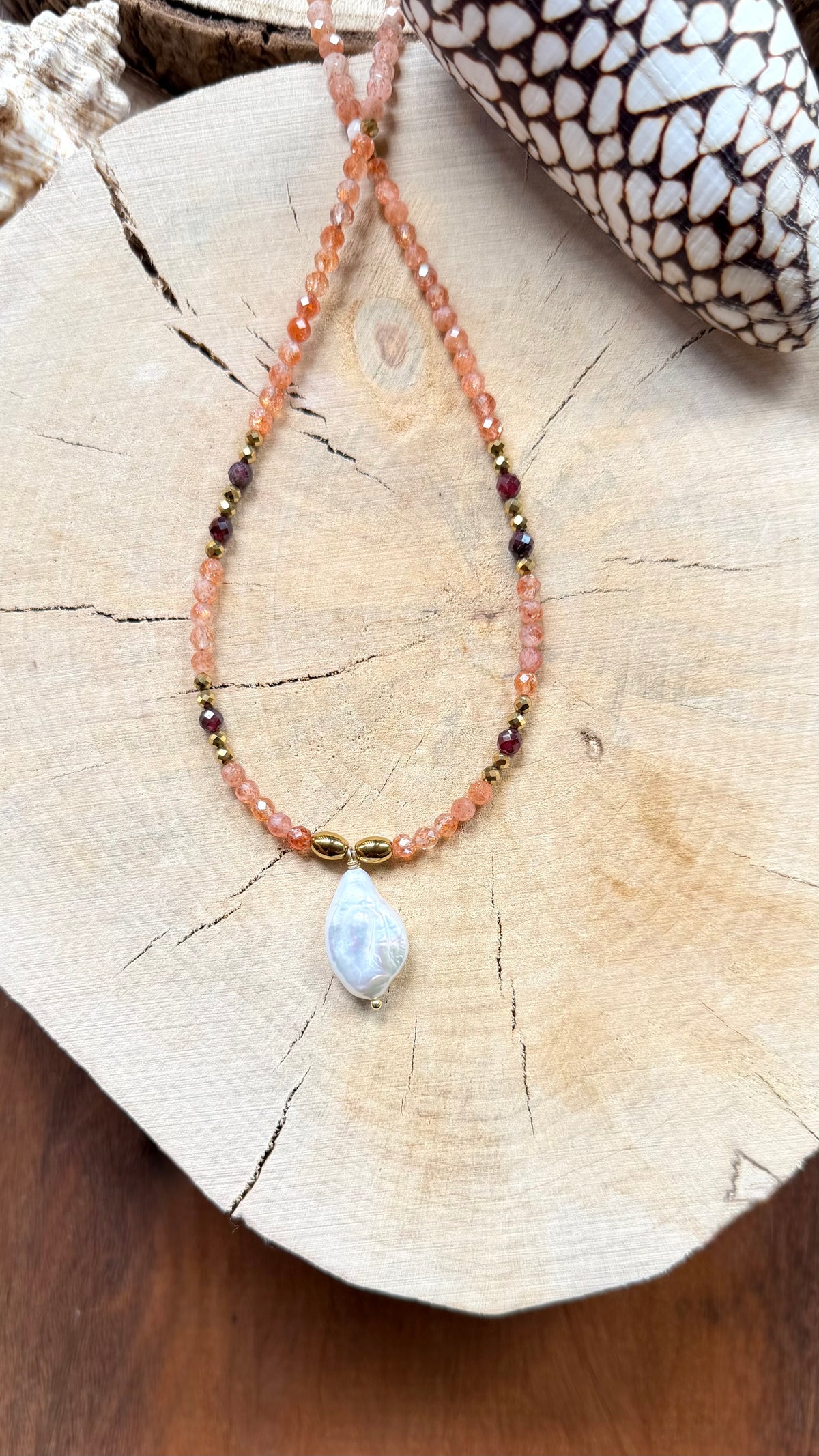 Collier Pierre du soleil & Grenat